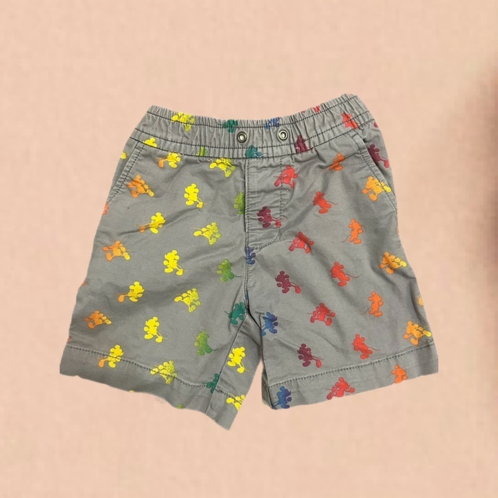 Baby GAP x Disney Mickey Mouse Print Boys Shorts Gray Size 3T Summer